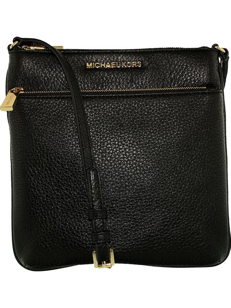 michael kors small flap leather crossbody in black|Michael Kors pebble leather crossbody.